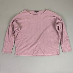 Cyrus Sweater Women's XL Pink Textured Knit Dolman‎ Sleeve Crew Neck Pullover